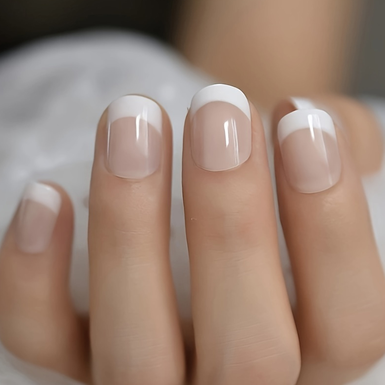 Nail Art French - 24 stuks Franse witte rand korte