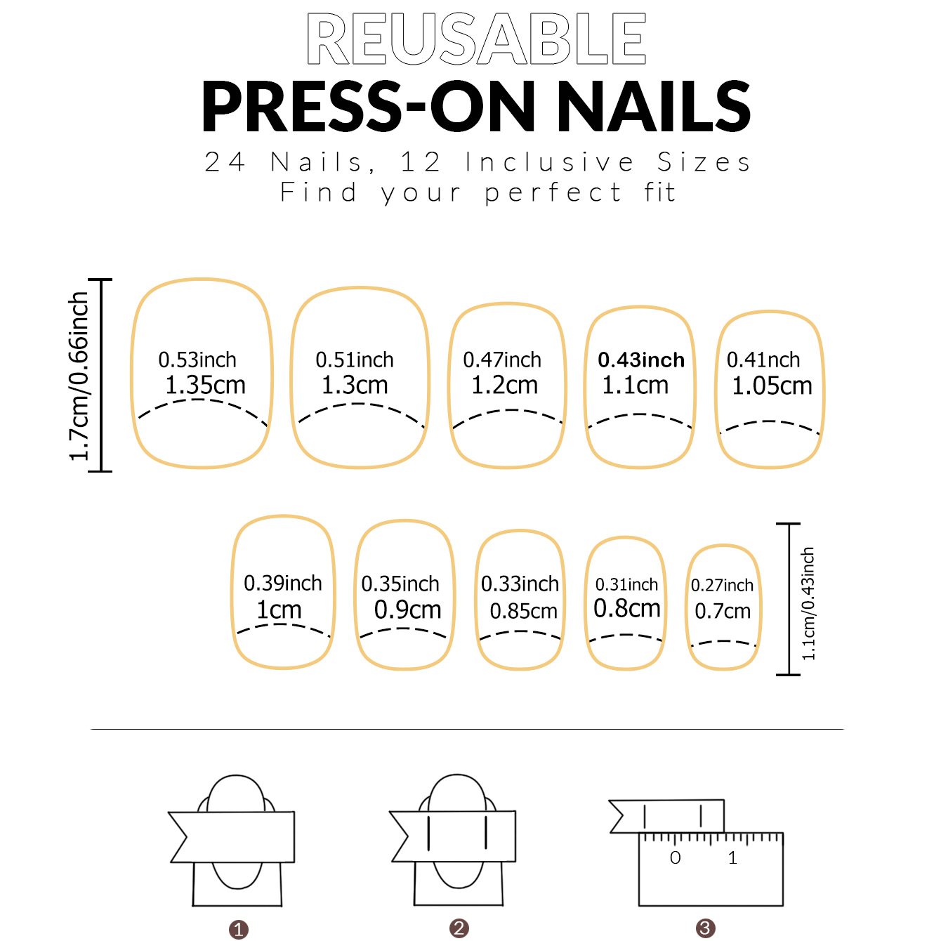 24 stuks Franse witte rand kor - Nail Art French recensie en prijs