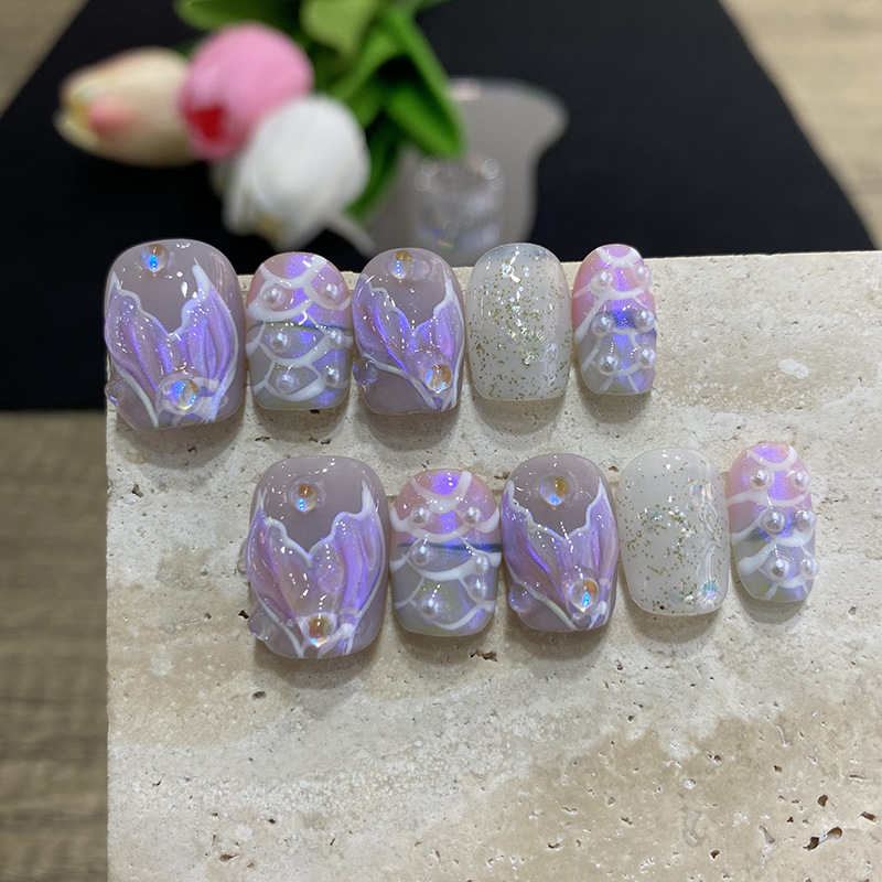 10 stuks vlinderbloem nepnagel - Nail Art French recensie en prijs