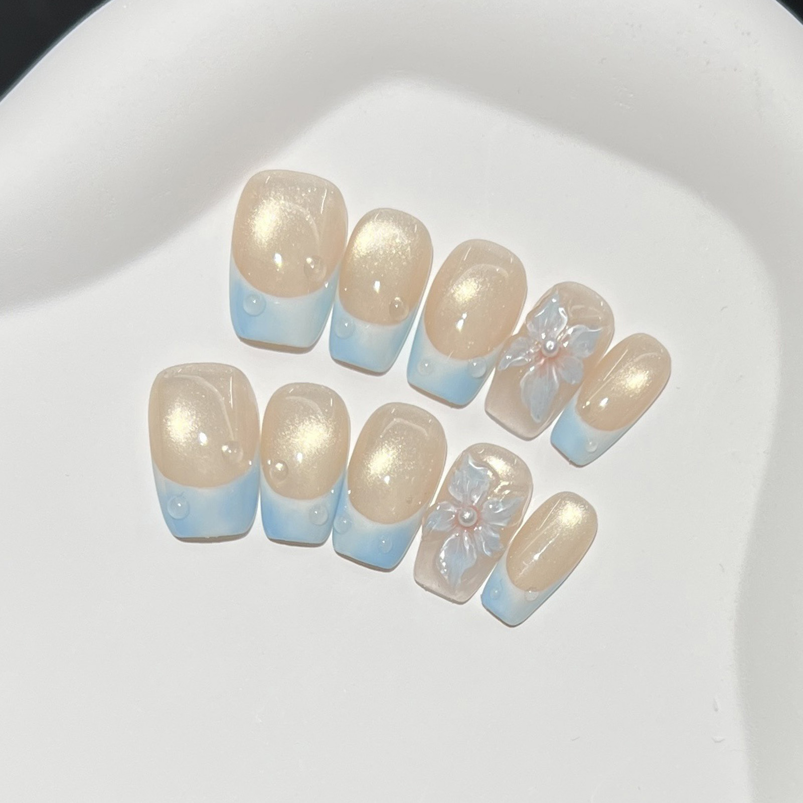 10 stuks Franse blauwe glanzen - Nail Art French recensie en prijs