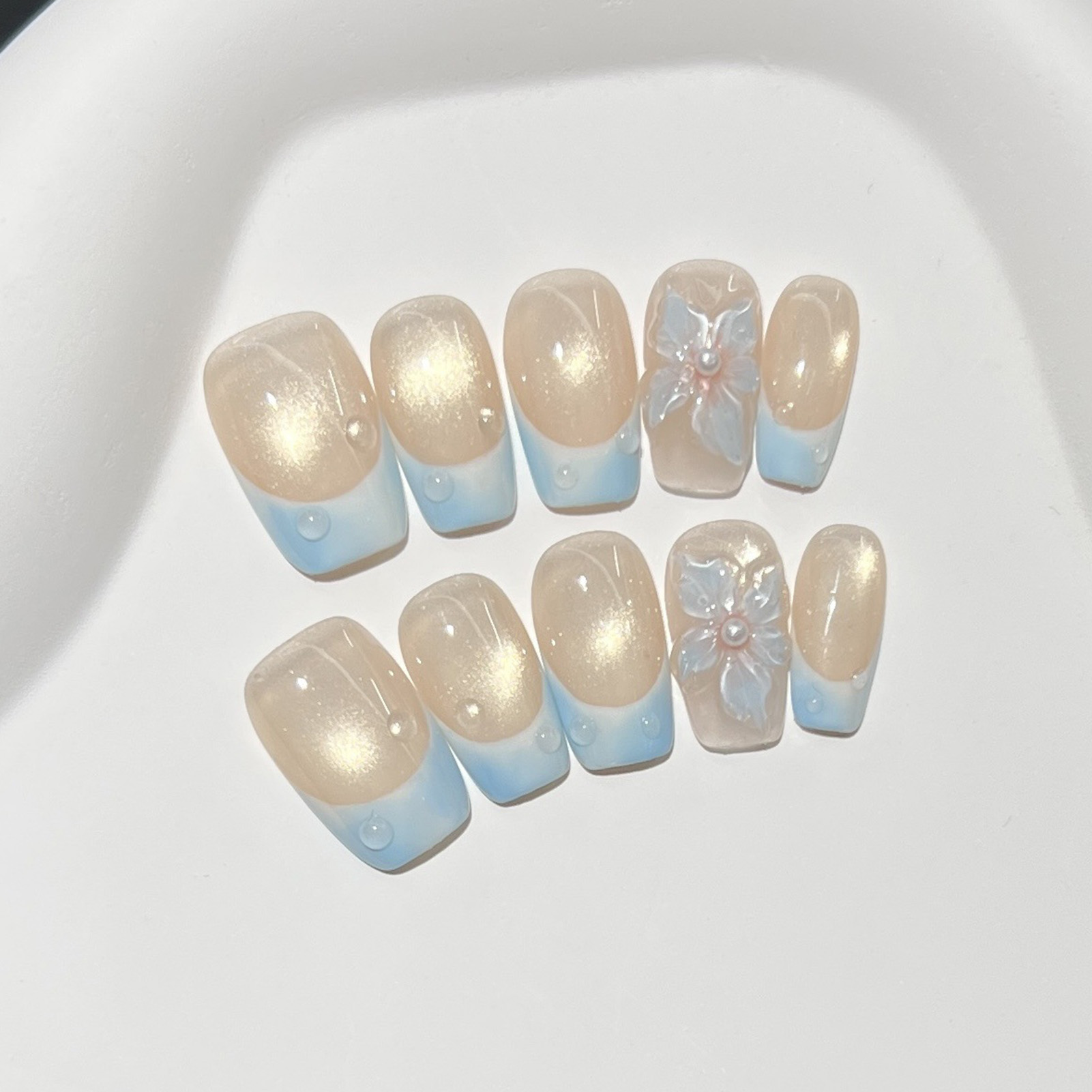 10 stuks Franse blauwe glanzen - Nail Art French recensie en prijs