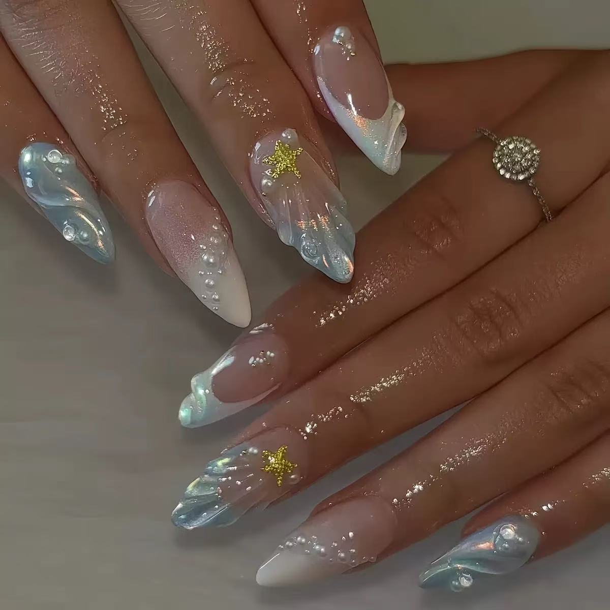 24 stuks korte ovale 3D gel na - Nail Art French recensie en prijs