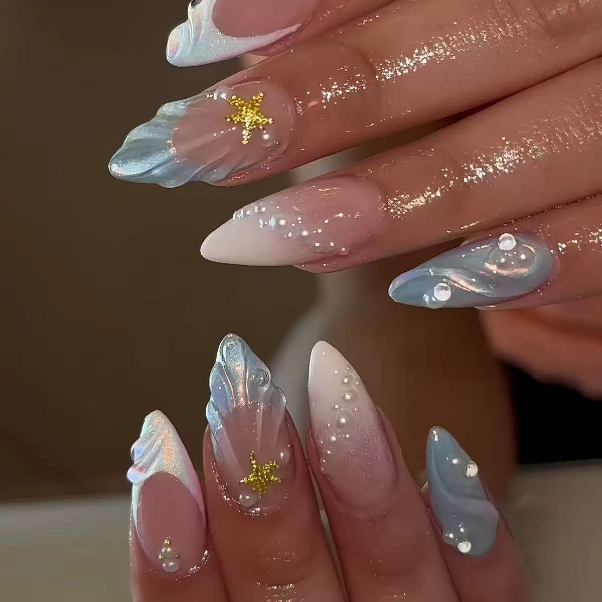 24 stuks korte ovale 3D gel na - Nail Art French recensie en prijs