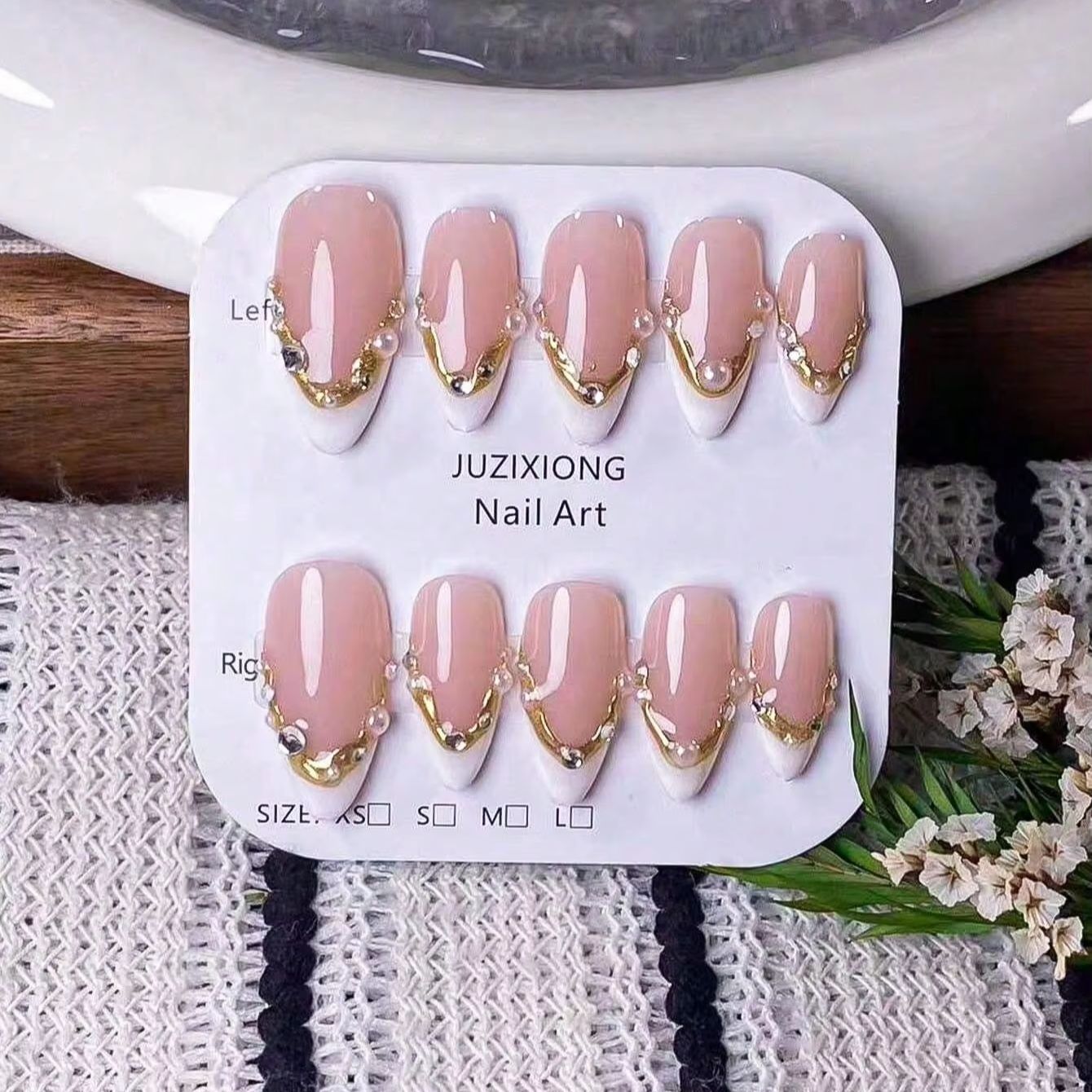 10 stuks handgemaakte amandelv - Nail Art French recensie en prijs