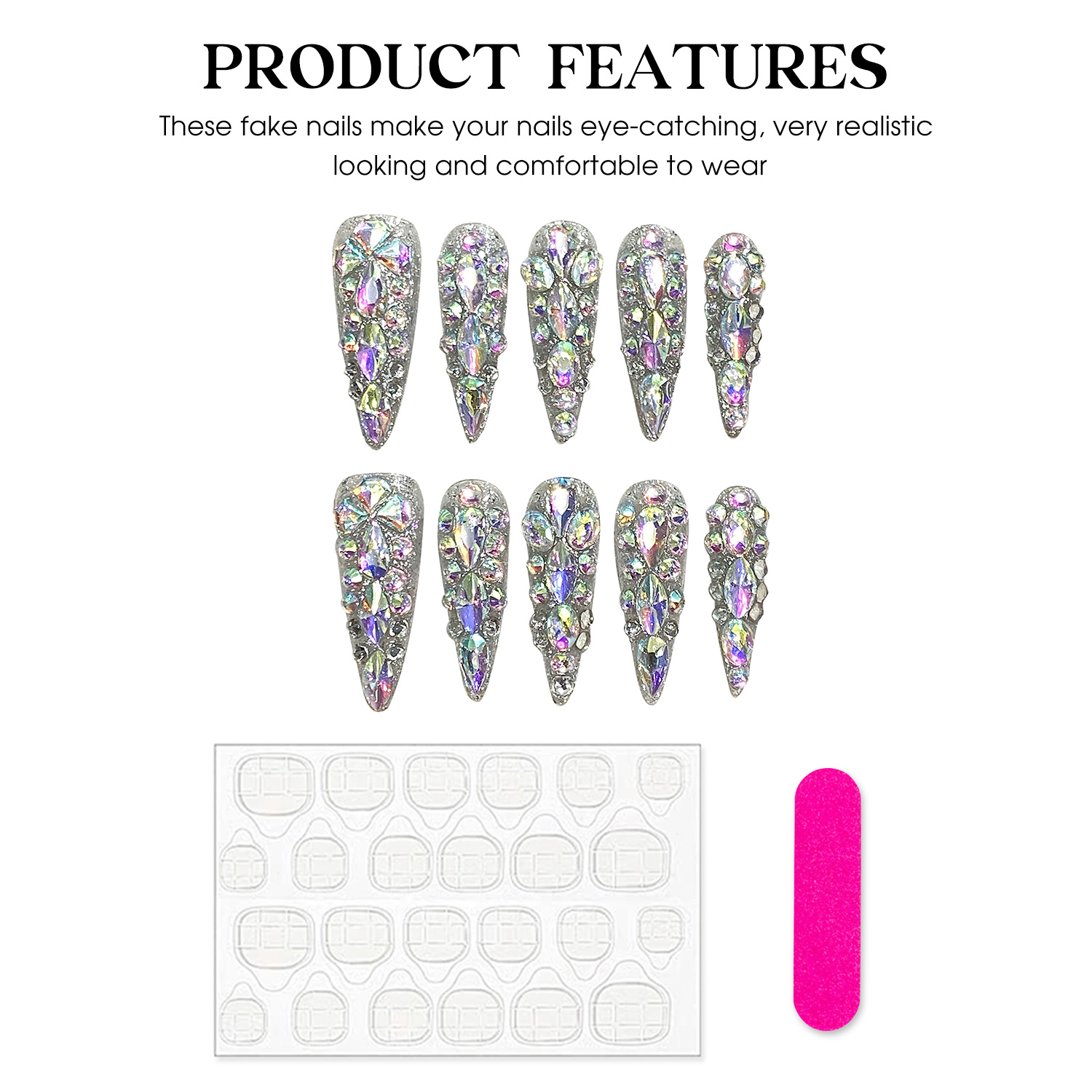 10 stuks handgemaakte pers op  - Nail Art French recensie en prijs